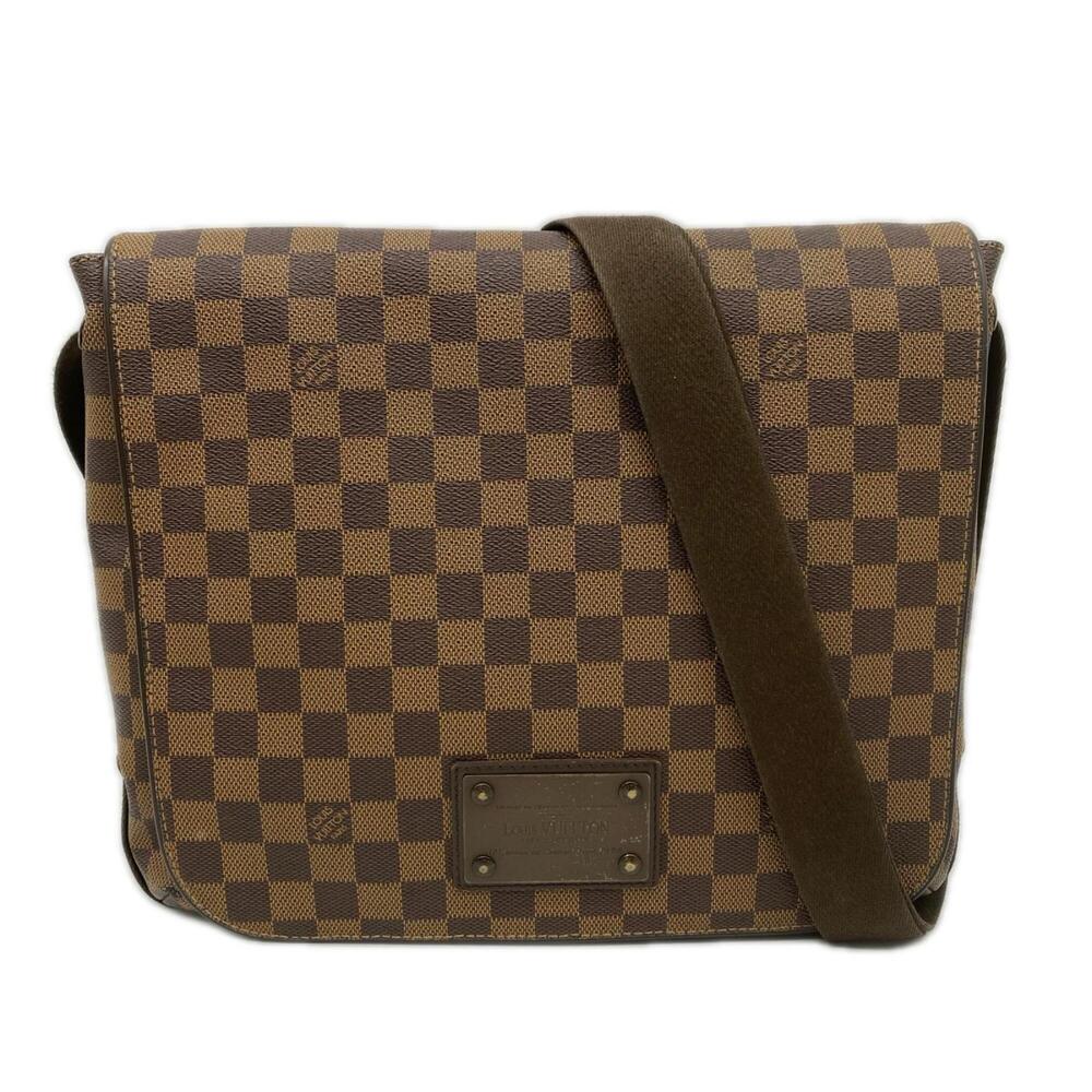 LOUIS VUITTON Damier Brooklyn MM N51211 Shoulder Bag, Brown/Beige, PVC Leathe...